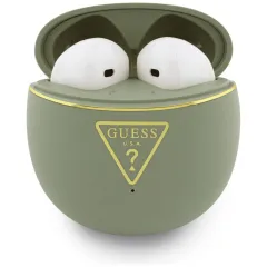 Ακουστικά guess wireless earbuds script print in-ear bluetooth tws small round design khaki - Guess