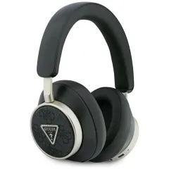 Ακουστικά guess wireless headphones 4g triangle logo bluetooth enc technology over-ear eco leather black - Guess