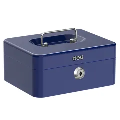 ταμείο μεταλλικό deli 9x20x16cm μπλε - Deli