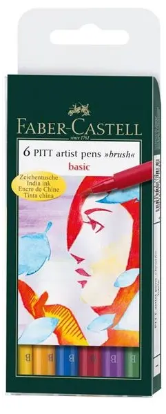 Μαρκαδόροι faber castell pitt artist pens basic 6 τεμάχια - Faber castell