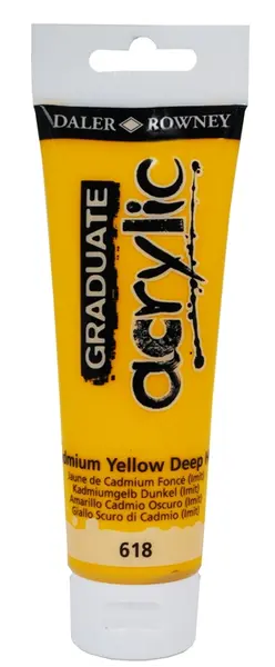 Ακρυλικό χρώμα daler rowney 120ml cadmium yellow deep hue 618 - Daler rowney