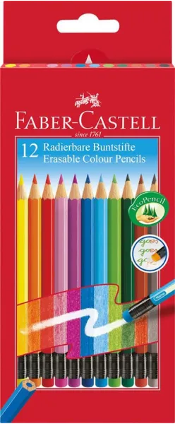 Ξυλομπογιές faber castell erasable 12 τεμάχια - Faber castell