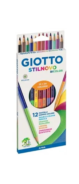 Ξυλομπογιές giotto stilnovo bicolor 12 τεμάχια - Giotto