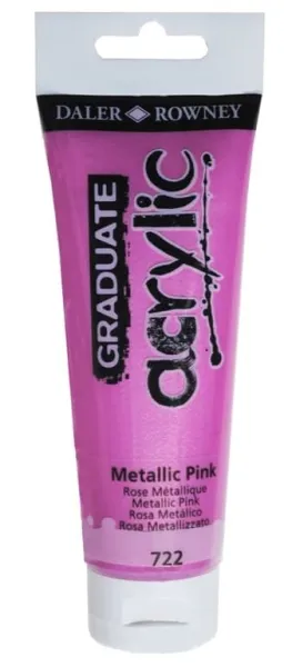 Ακρυλικό χρώμα daler rowney 120ml metallic pink 722 - Daler rowney