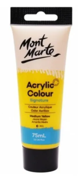 χρώμα ακρυλικό mont marte 75ml medium yellow 04 - Mont marte