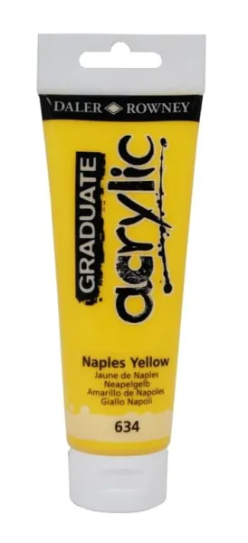 Ακρυλικό χρώμα daler rowney 120ml naples yellow 634 - Daler rowney