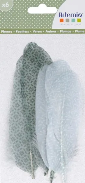 φτερά artemio 11-14cm misty winter 6 τεμάχια - Artemio