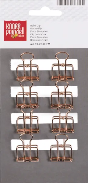πιάστρες μεταλλικές knorr prandell 19mm 8 τεμάχια rose gold - Knorr prandel