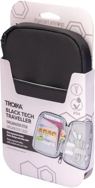 Θήκη troika ταξιδιού για ηλεκτρονικά αξεσουάρ black tech traveller μαύρη - Troika