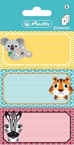 Ετικέτες herlitz cute animals 7.5x3.5cm 9 τεμάχια - Herlitz