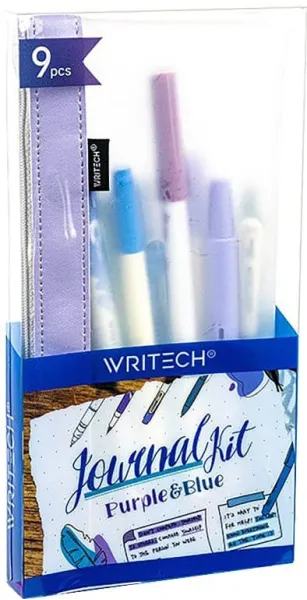 σετ writech journal kit lilac & blue 9 τεμάχια σε κασετίνα - Writech