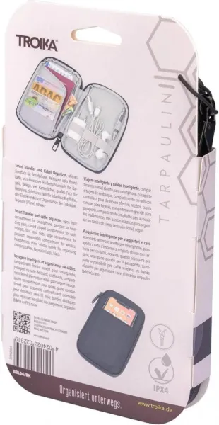 Θήκη troika ταξιδιού για ηλεκτρονικά αξεσουάρ black tech traveller μαύρη - Troika