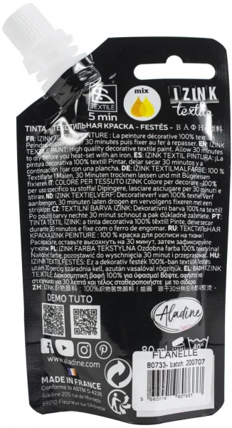 χρώμα για ύφασμα 80ml γκρι - Aladine