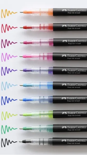 Μαρκαδόρος faber castell free ink broad pink - Faber castell