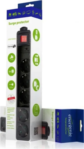 πολύμπριζο ασφαλείας energenie surge protection 5 θέσεων 3m καλώδιο - Energenie