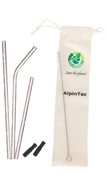 Μεταλλικά καλαμάκια alpintec 3 τεμάχια pink - Alpinpro