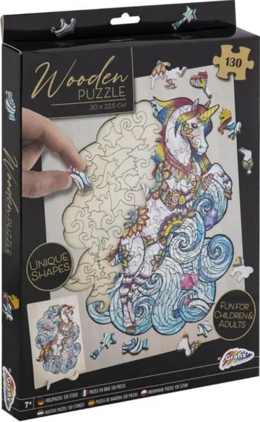 παζλ ξύλινο moxy 30x22cm unicorn 130 κομμάτια 7+ - Moxy