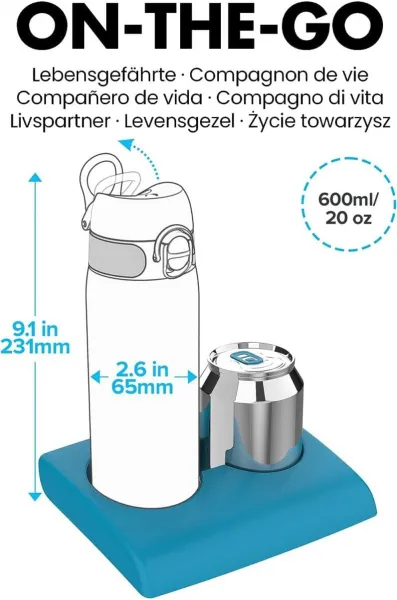 παγούρι ion8 μεταλλικό 600ml purple unicorn - Ion8
