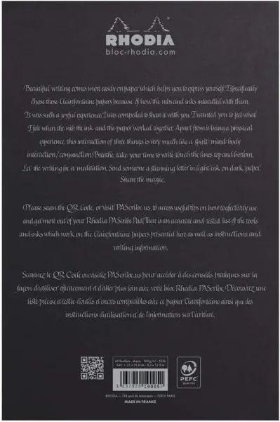 Μπλοκ rhodia calligraphie pascribe black a4 - Rhodia