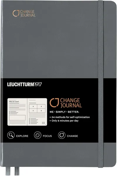 σημειωματάριο αυτοβελτίωσης change journal leuchtturm1917 hardcover medium a5 anthracite - Leuchtturm1917