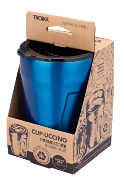 ποτήρι θερμός troika cup-uccino μπλε 300ml - Troika