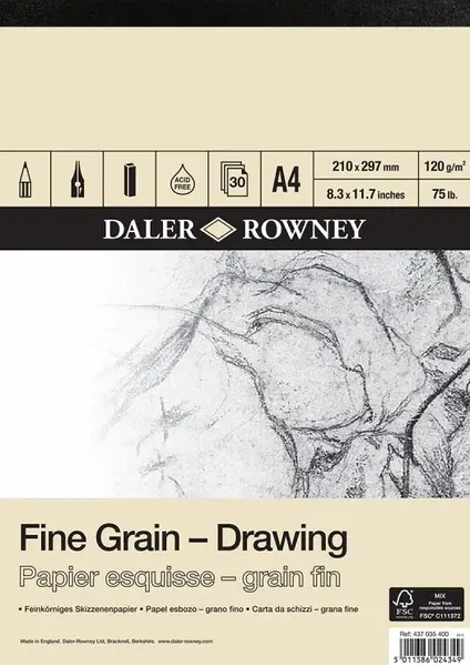 Μπλοκ daler rowney fine grain drawing a4 120gr. - Daler rowney