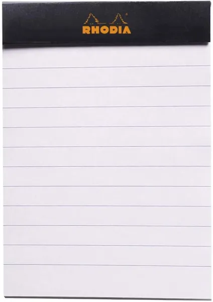 Μπλοκ rhodia 7,4x10,5cm ριγέ 80 φύλλα black - Rhodia