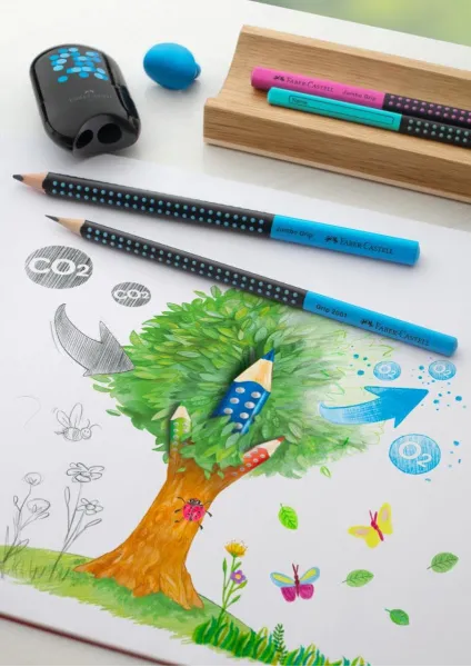 Μολύβι faber castell jumbo grip δίχρωμο μπλε μαύρο hb - Faber castell