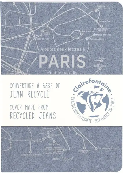 σημειωματάριο clairefontaine jeans a6 ριγέ 48 φύλλα - Clairefontaine