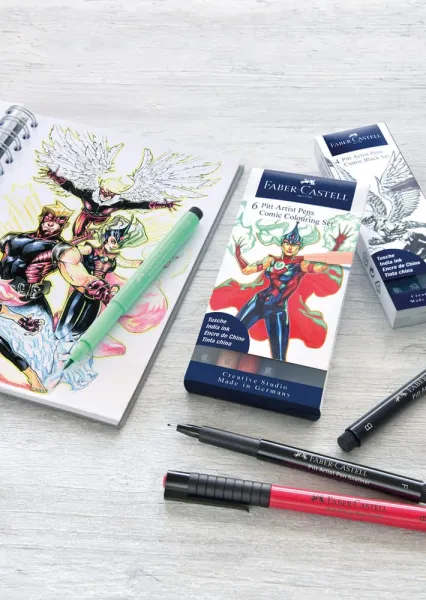 Μαρκαδόροι faber castell pitt comic 6 τεμάχια - Faber castell