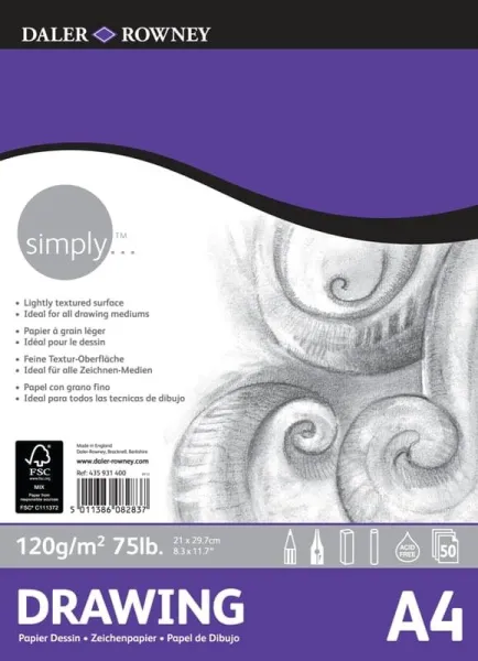 Μπλοκ daler rowney drawing pad a4 120gr. 50 φύλλα - Daler rowney