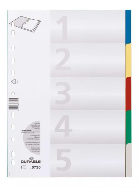 Διαχωριστικά durable 5 θεμάτων πλαστικά χρωματιστά - Durable