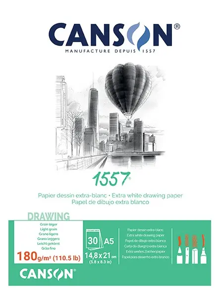 Μπλοκ canson 1557 α5 180gr. bright white 30 φύλλα - Canson