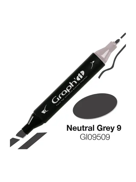 Μαρκαδόρος graph'it twin tip neutral grey 9 - Oz