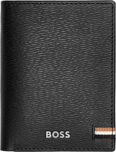 Καρτοθήκη - πορτοφόλι δερμάτινη hugo boss iconic black - Hugo boss