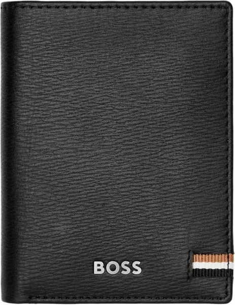 Καρτοθήκη - πορτοφόλι δερμάτινη hugo boss iconic black - Hugo boss