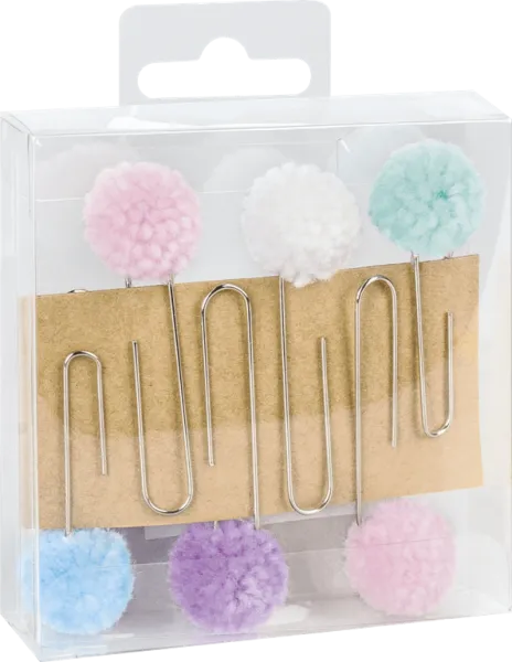 συνδετήρες knorr prandell pom poms pastel 6 τεμάχια - Artemio