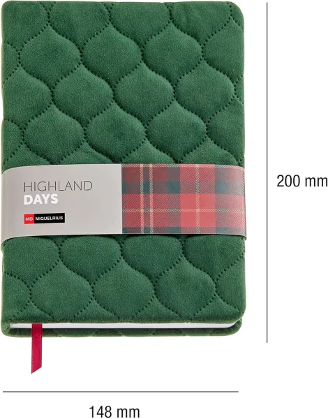 σημειωματάριο miquelrius α5 80gr. 80 φύλλα κουκκίδες highland days green velvet - Miquelrius