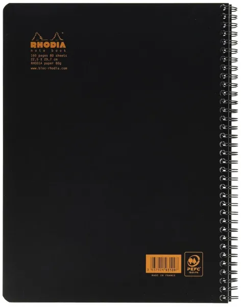 τετράδιο σπιράλ rhodia notebook a4 μαύρο 80 φύλλα - Rhodia