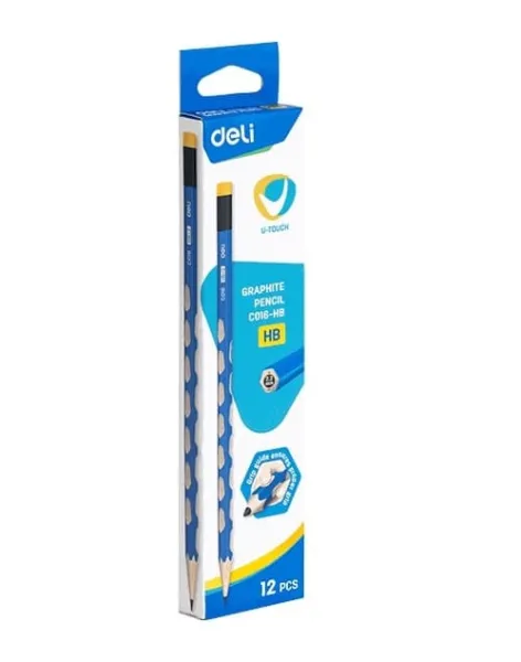 Μολύβια deli  εξάγωνα με γόμα u touch hb 12 τεμάχια - Deli