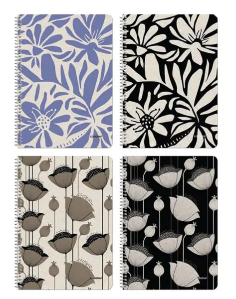 τετράδιο σπιράλ logigraf flowers 17x25cm 2 θεμάτων - Logigraf