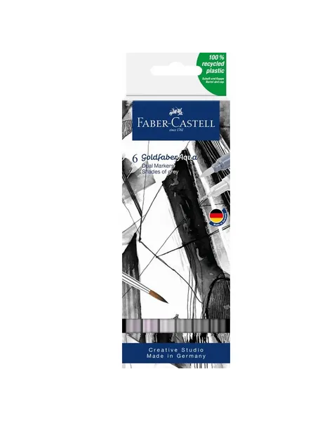 Μαρκαδόροι faber castell goldfaber dual markers aqua shades of grey σετ 6 τεμ. - Faber castell