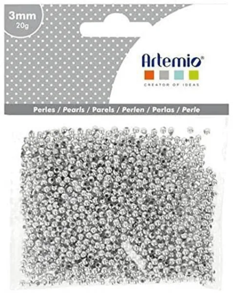 στοπάκι μεταλλικό artemio για κοσμήματα 2mm 30gr ασημί - Artemio
