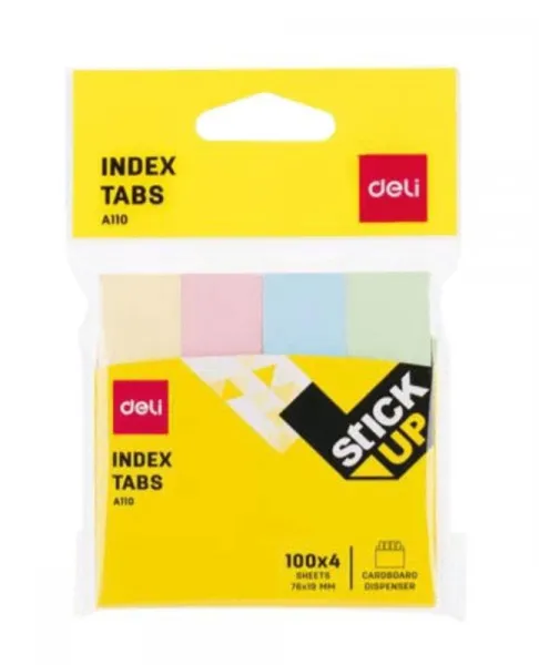 σελιδοδείκτες χάρτινοι deli stickup 76x19mm 4x100 φύλλα - Deli
