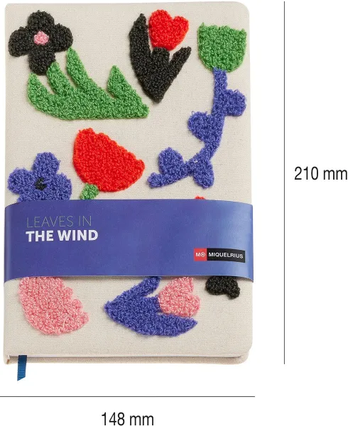 σημειωματάριο miquelrius α5 80gr 80 φύλλα λευκό leaves in the wind beige towel - Miquelrius