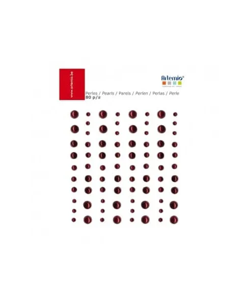 πέρλες αυτοκόλλητες artemio μπορντώ 80 τεμάχια - Artemio