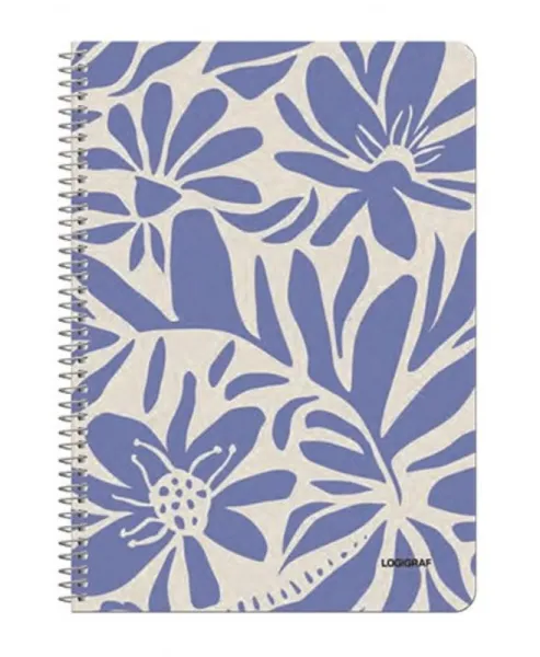 τετράδιο σπιράλ logigraf flowers 17x25cm 2 θεμάτων - Logigraf