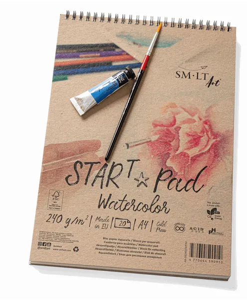 Μπλοκ ακουαρέλλας smlt art α4 20 φύλλα σπιράλ 240gr - Smlart