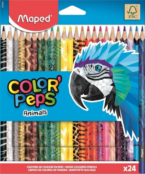 Ξυλομπογιές maped colorpep's animals 24 τεμάχια - Maped