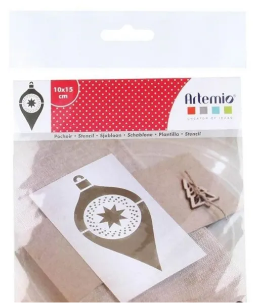 στένσιλ artemio 10x15cm xmas μπάλα - Artemio